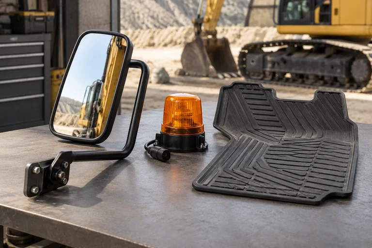 Illustrative heavy equipment accessories photography
