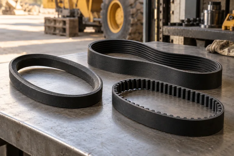 Illustrative heavy equipment belts photography